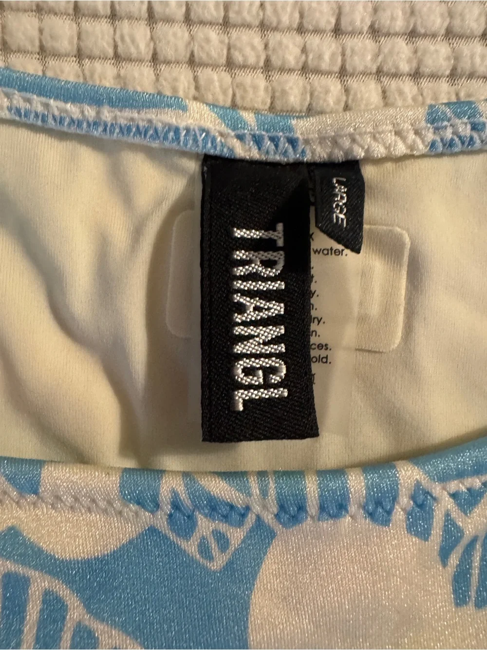 triangl swimwear Blue & White Floral Bikini Set - Scoop Top & High-Cut Bottoms